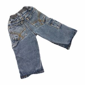 FUBU Jeans Infant Boys 18M Blue Denim Elastic Waist Cargo Pockets Relaxed Fit